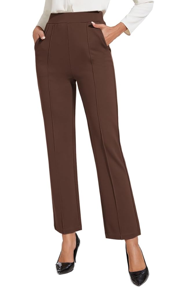 パンツ J.B. ATTIRE High Waist Trousers Pants ZXIHZF Women's Classic Stretchy Pull On High Rise Pants